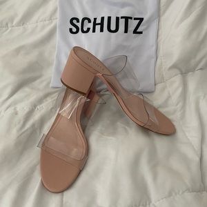 Victoria leather heel - see through sandals